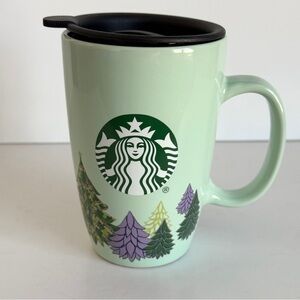 Starbucks 2020 Holiday 12oz. Coffee Mug Vintage Green Christmas Travel Mug